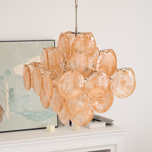 Serena Yellow Disc Murano Chandelier