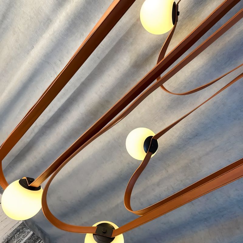 Leo Leather Glass Chandelier