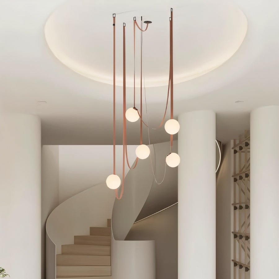 Leo Leather Glass Chandelier