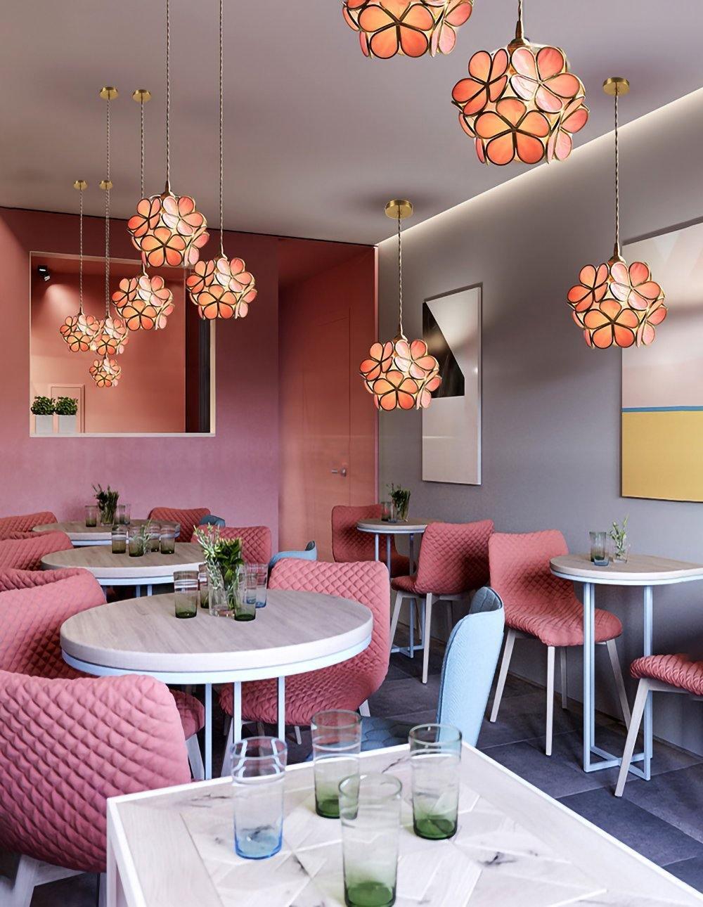 Kayla Glass Petal Pendant Light