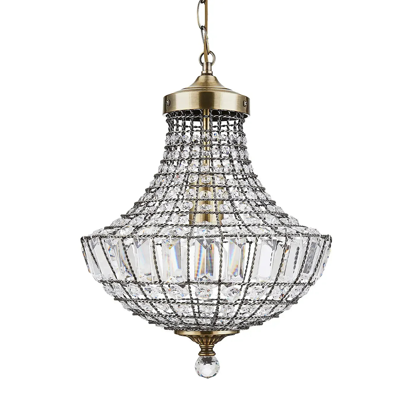 Mariella Crystal Antique Brass Chandelier