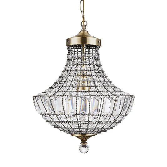 Mariella Crystal Antique Brass Chandelier
