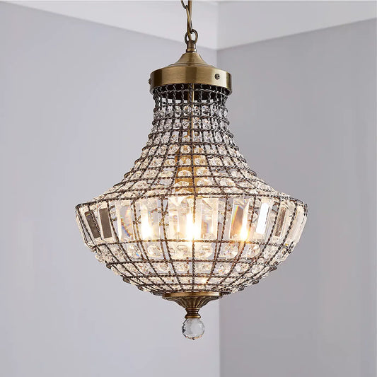 Mariella Crystal Antique Brass Chandelier