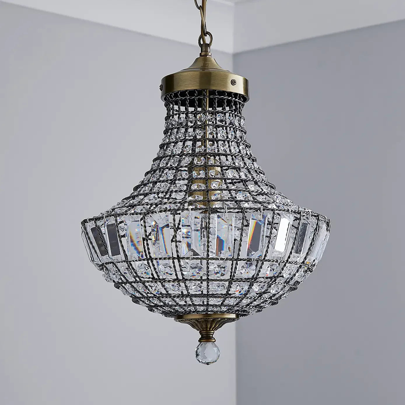 Mariella Crystal Antique Brass Chandelier