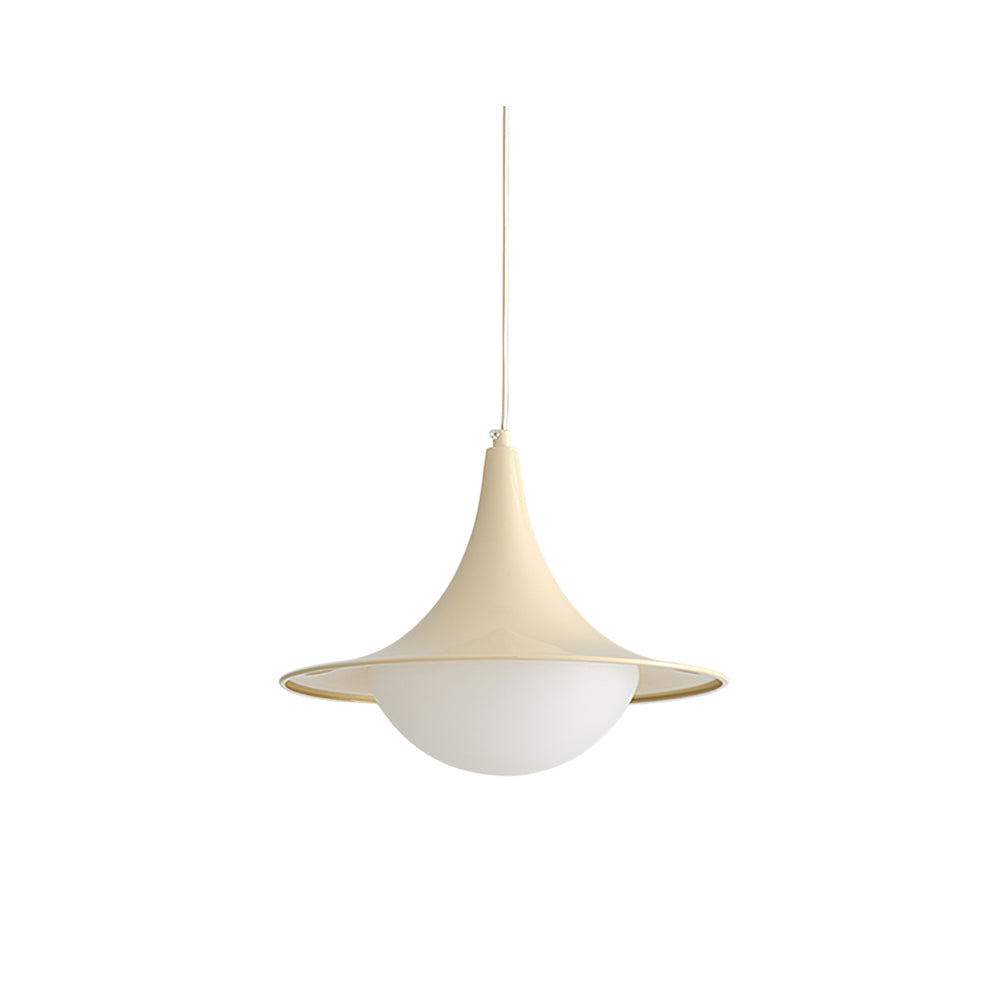 Beige pendant lamp on a white background