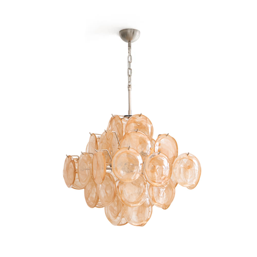 Serena Yellow Disc Murano Chandelier