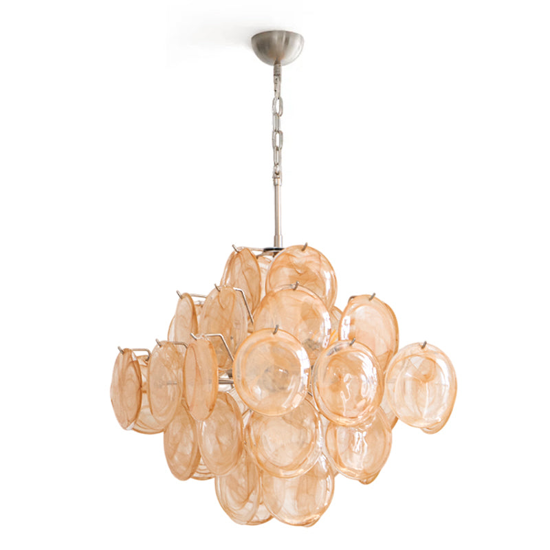 Serena Yellow Disc Murano Chandelier