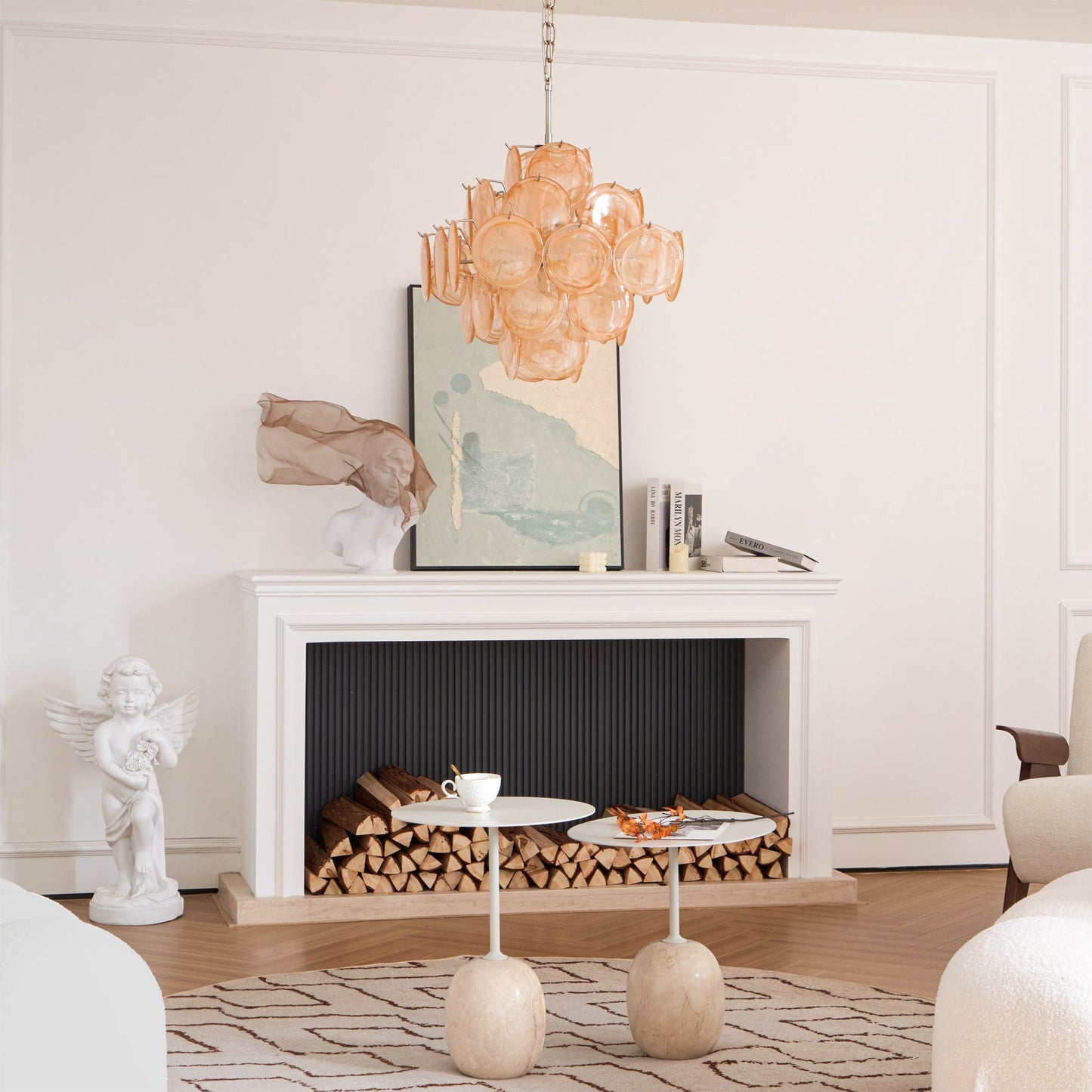 Serena Yellow Disc Murano Chandelier