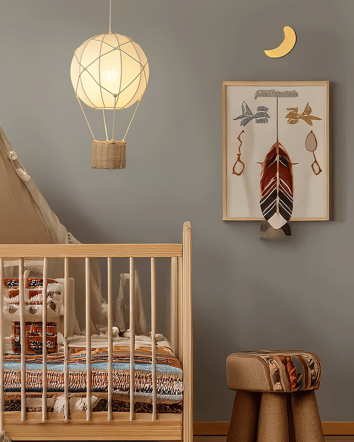 Hot Air Balloon Fabric Pendant Light