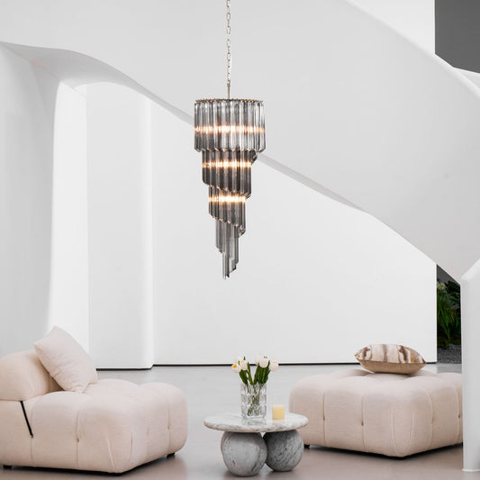 Lucente Noir Spiral Chandelier