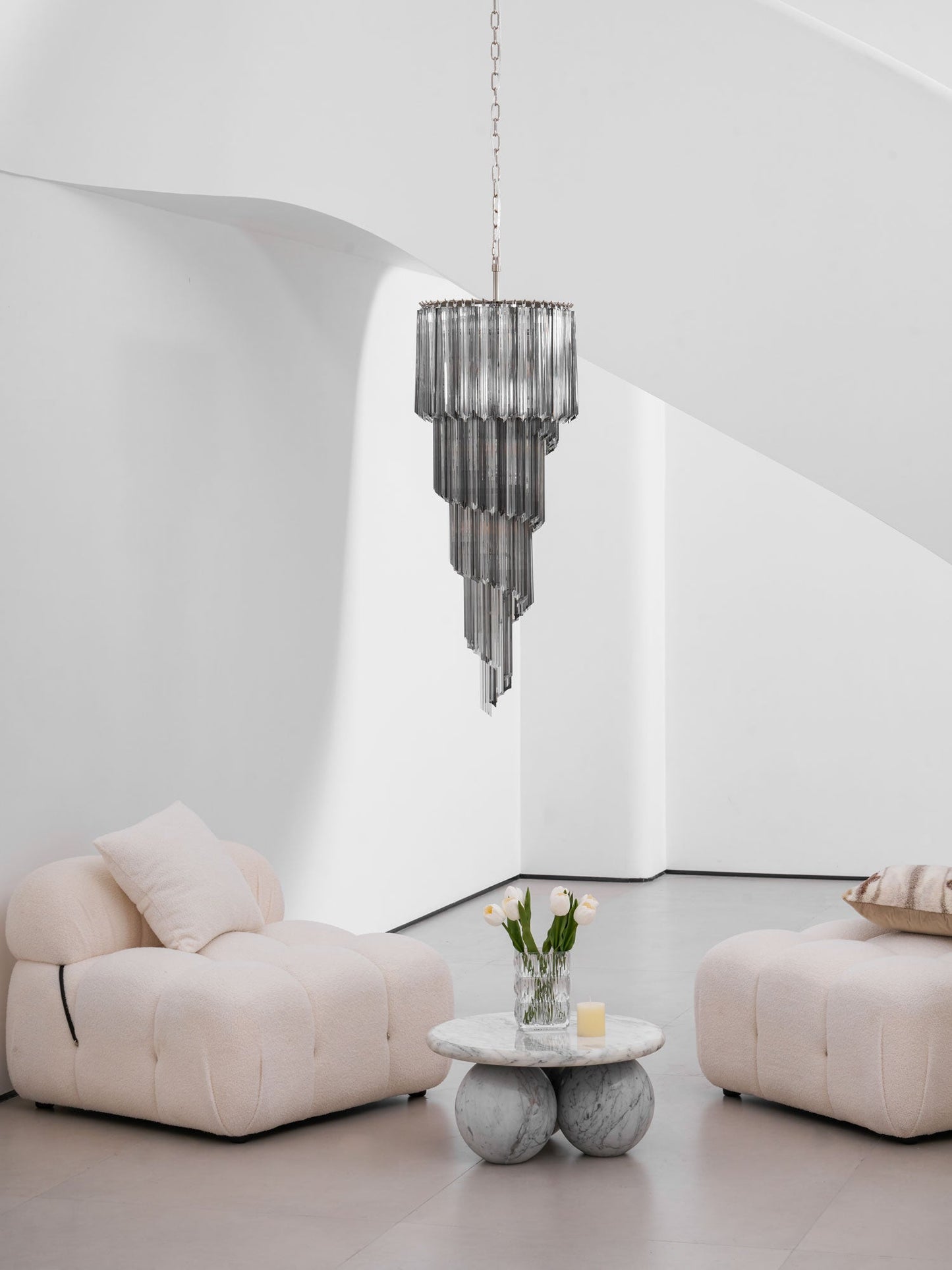 Lucente Noir Spiral Chandelier