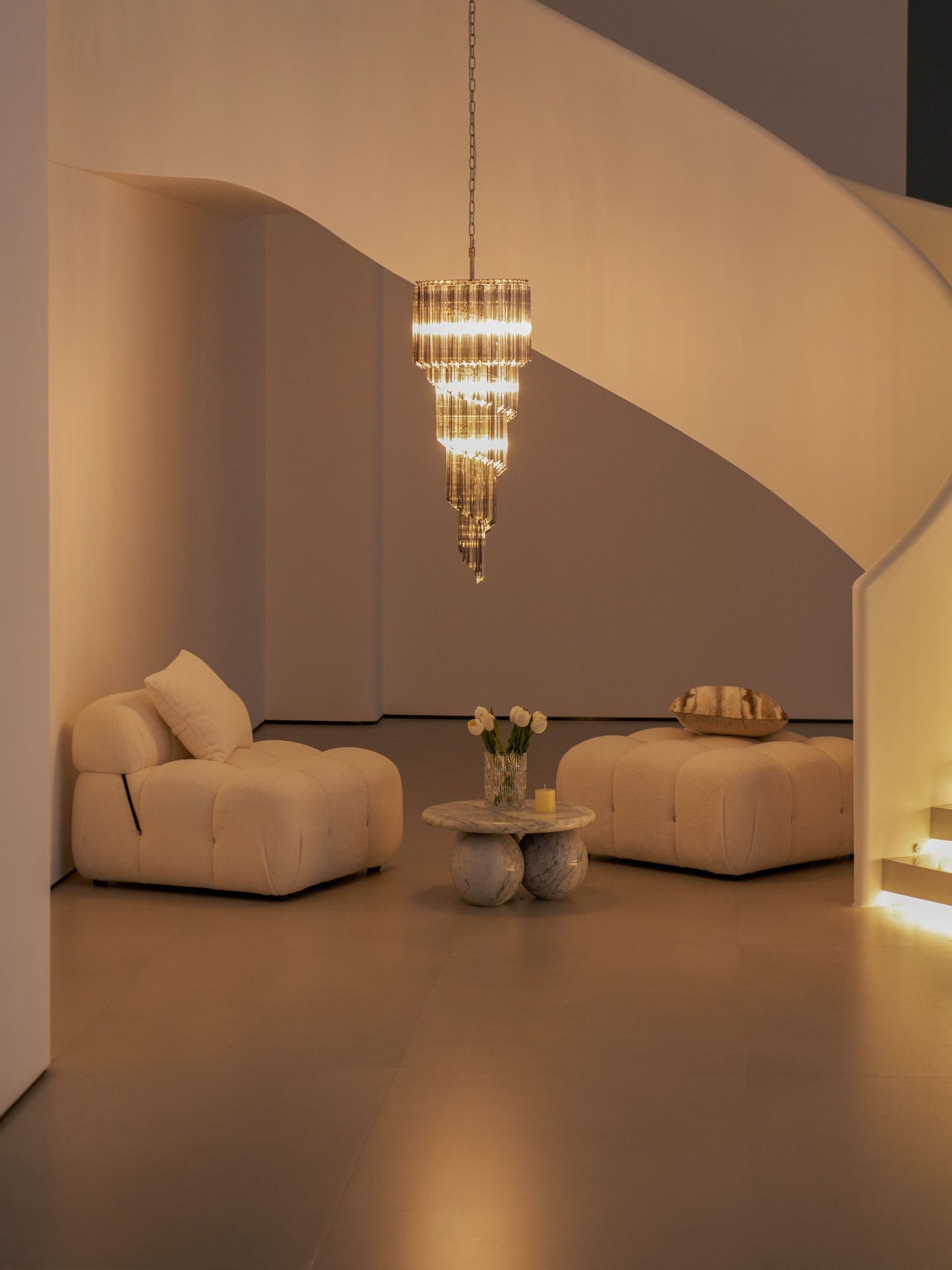 Lucente Noir Spiral Chandelier