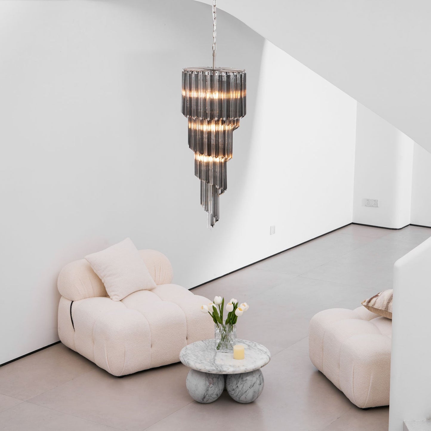 Lucente Noir Spiral Chandelier