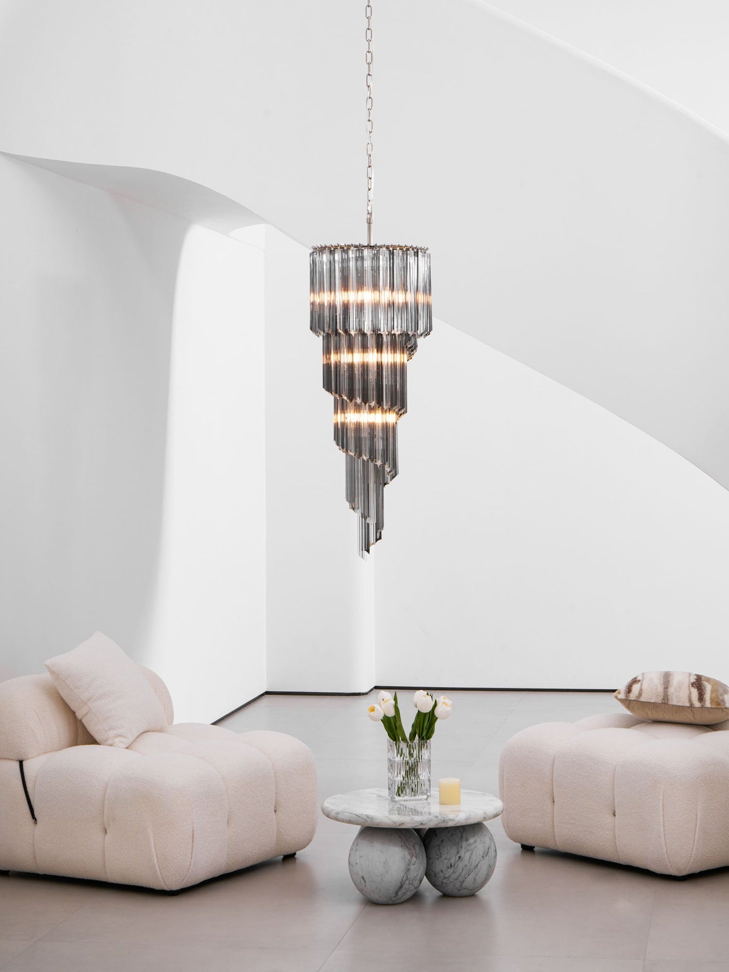 Lucente Noir Spiral Chandelier