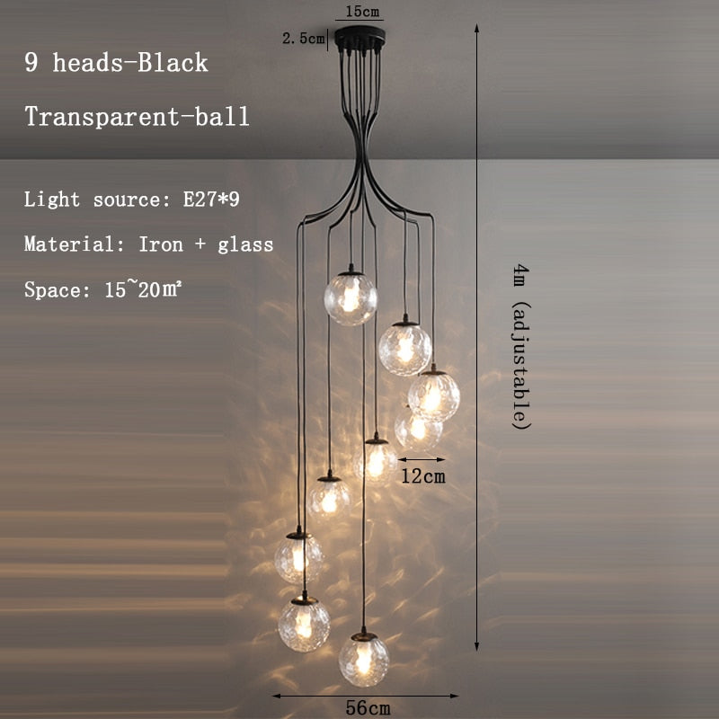 Elliot Staircase Bubble Chandelier