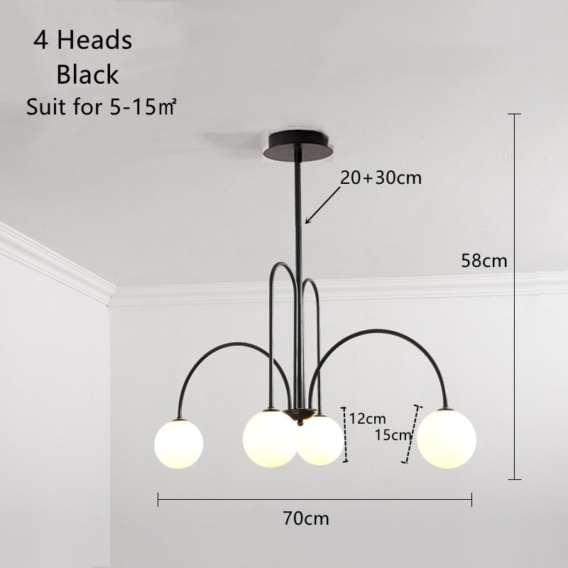 Megan Milky Glass Ball Ceiling Chandelier