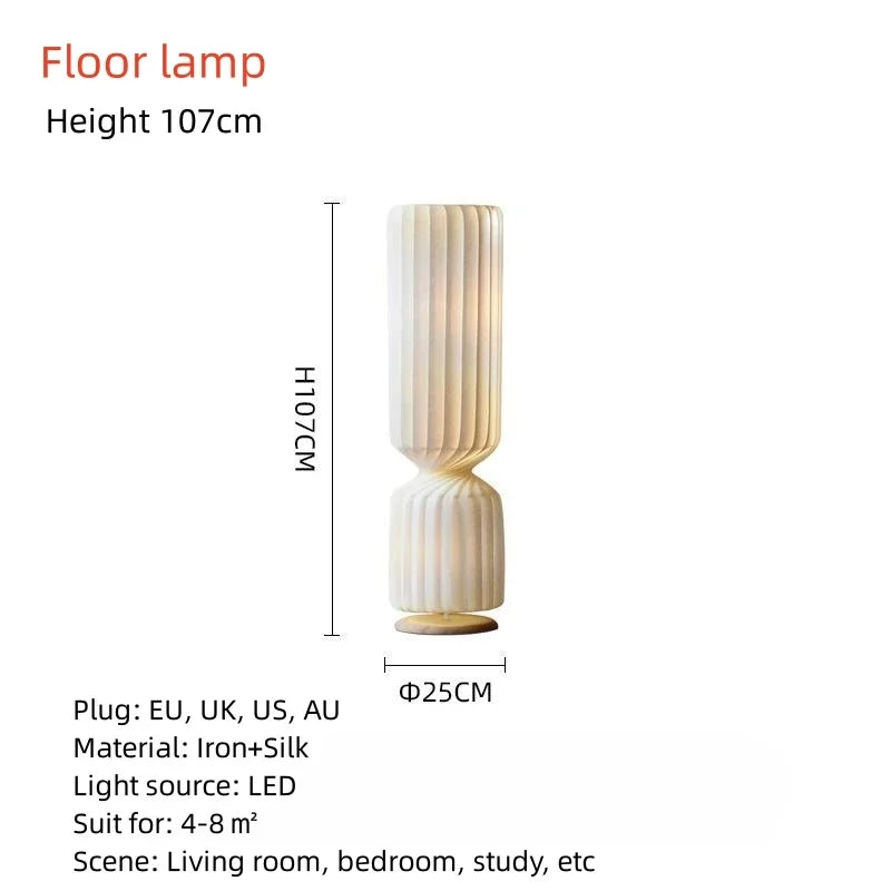 Danish Designer Cylindrical Shape Silk Pendant Lamp