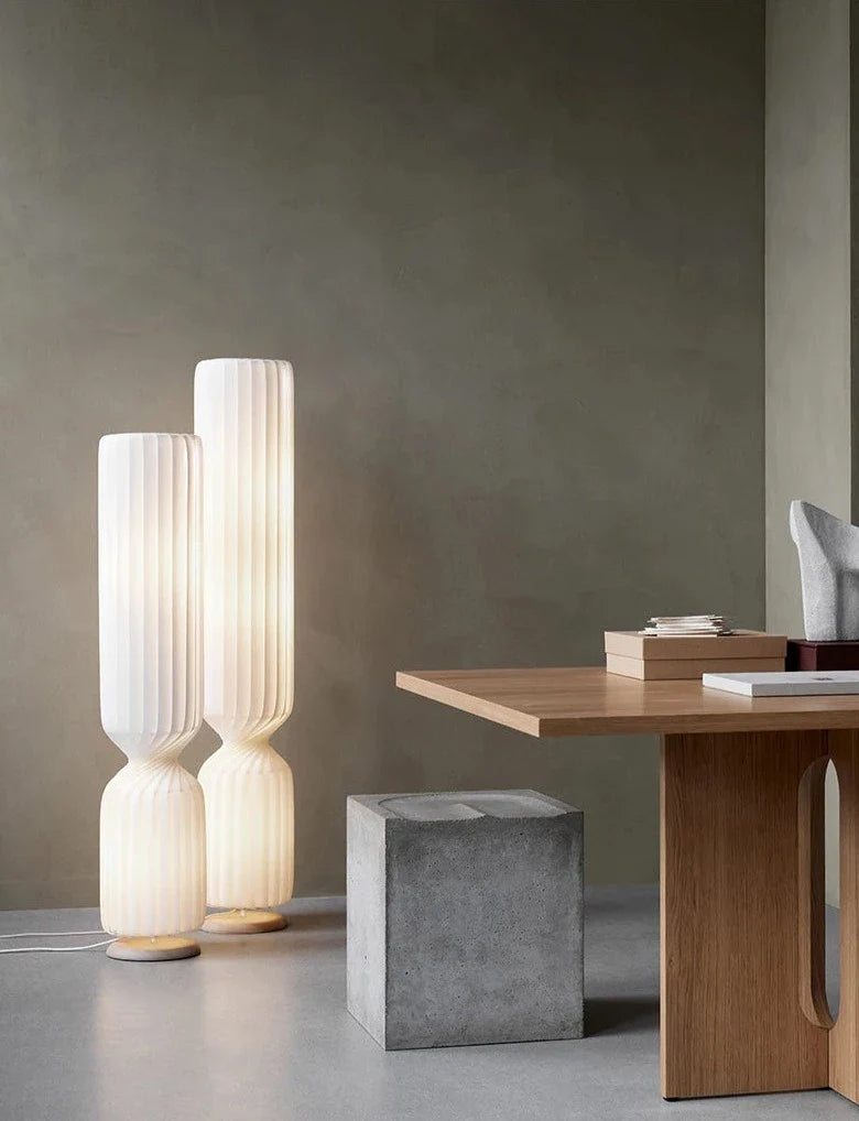 Danish Designer Cylindrical Shape Silk Pendant Lamp