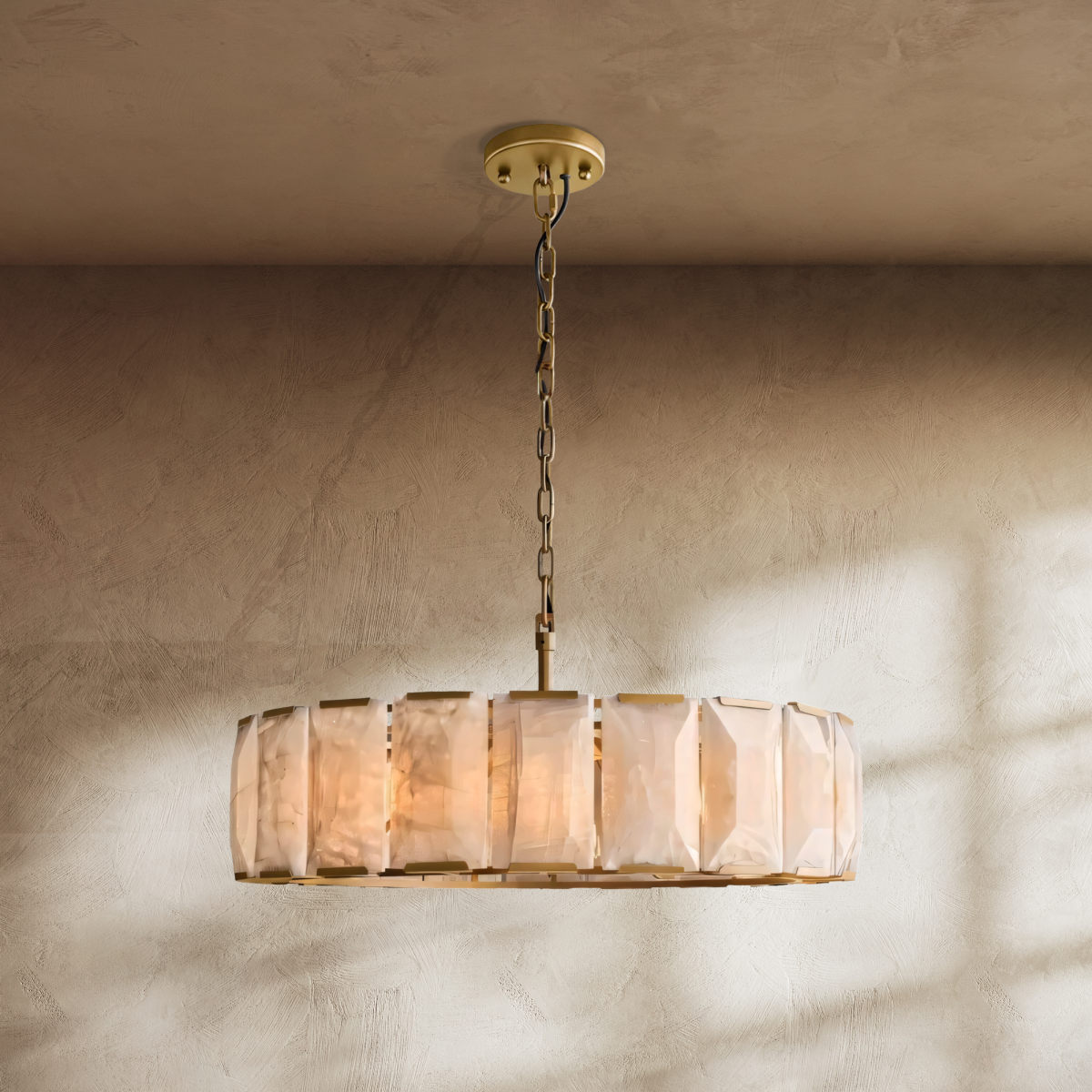 Chace Round Alabaster Chandelier