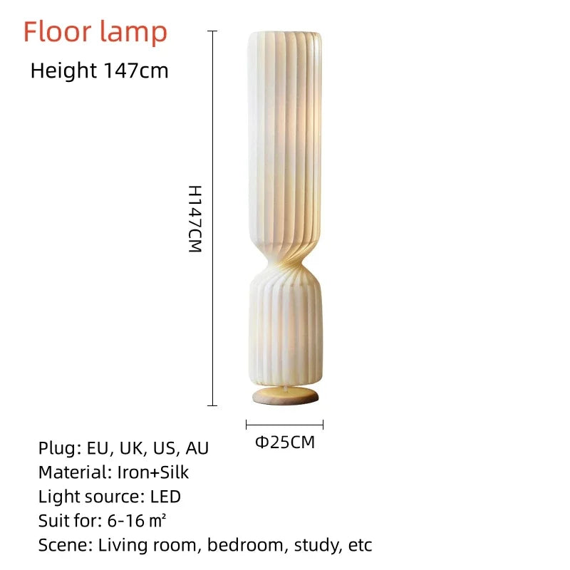 Danish Designer Cylindrical Shape Silk Pendant Lamp