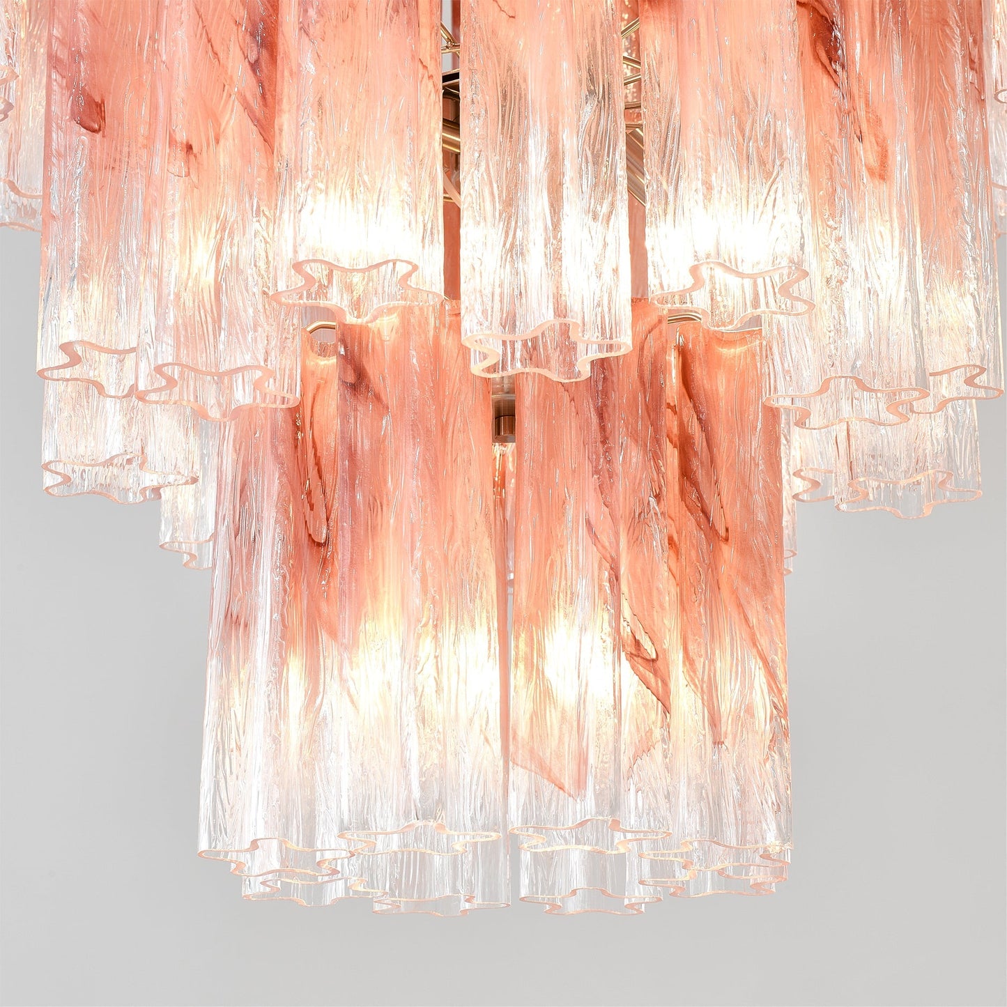 Pink Murano Tube Chandelier