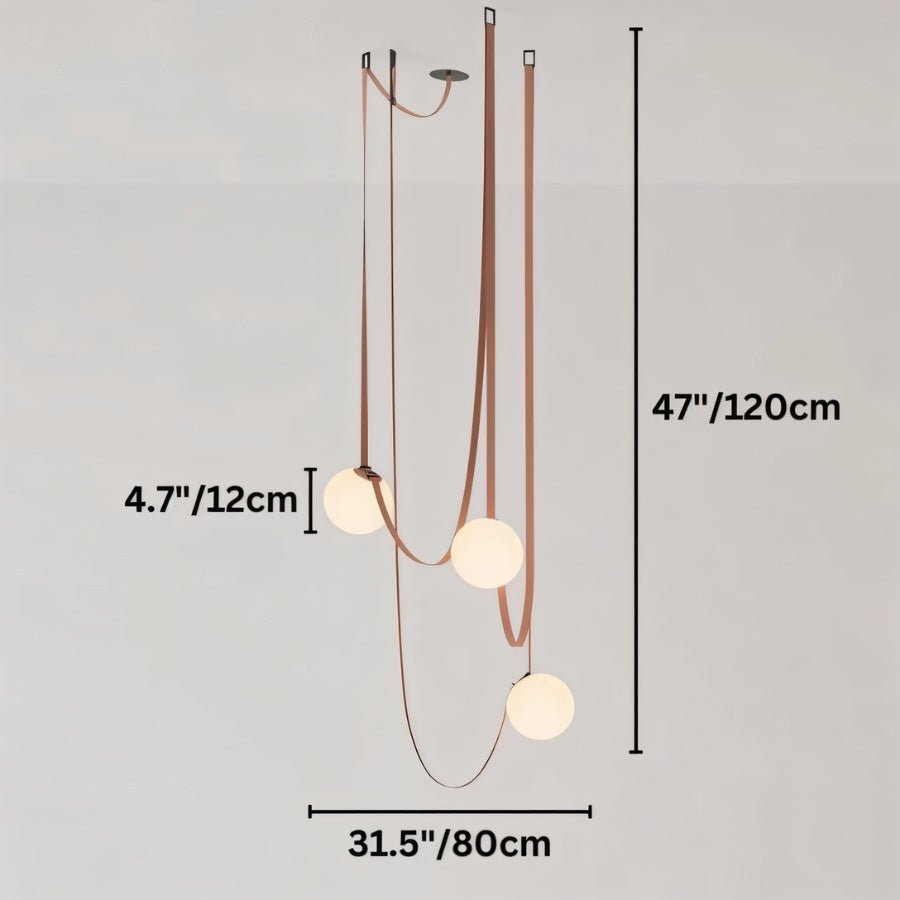 Leo Leather Glass Chandelier