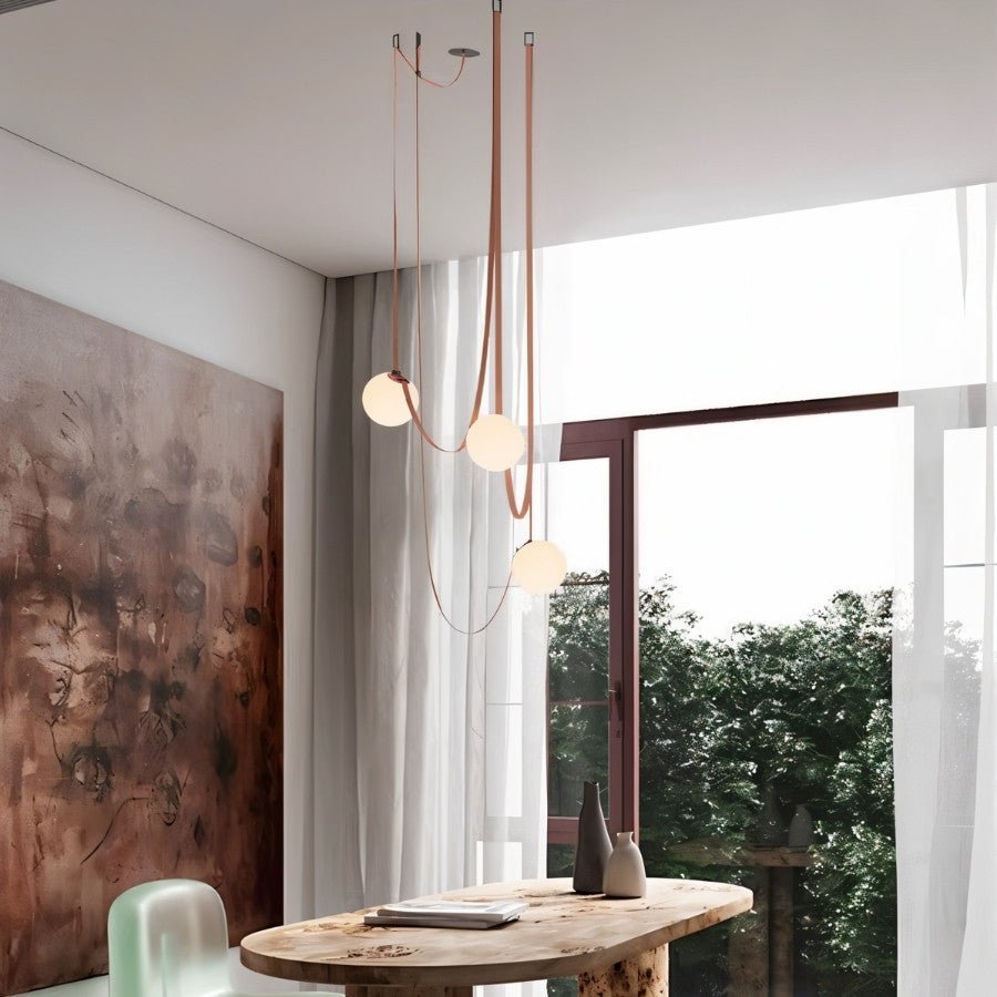 Leo Leather Glass Chandelier