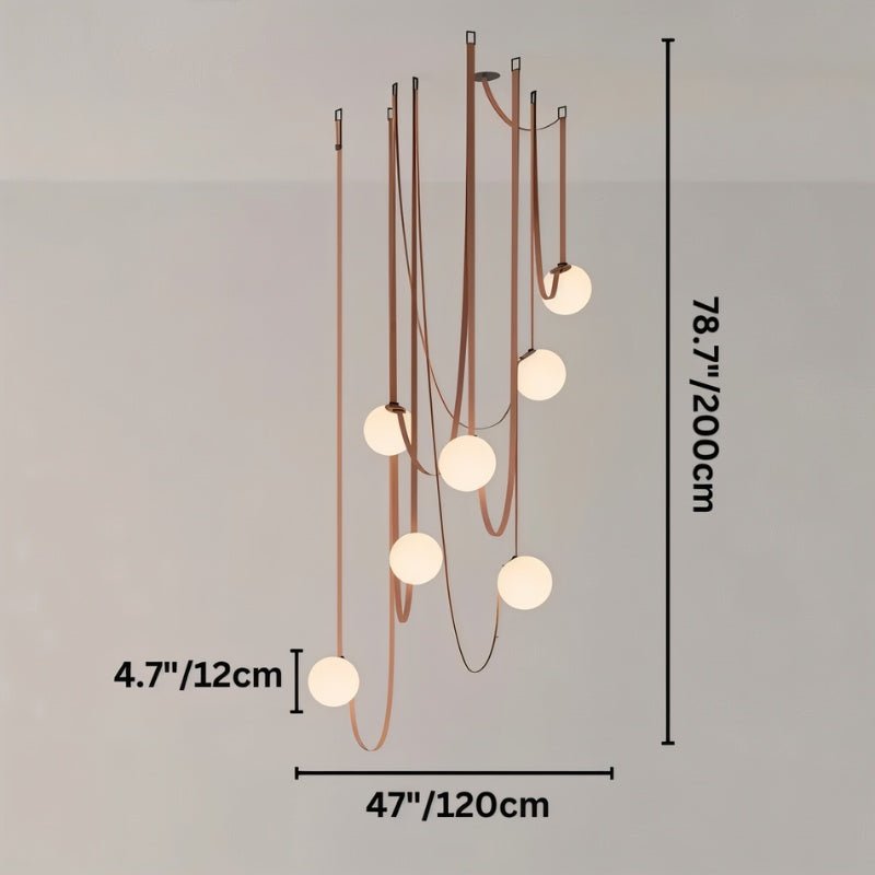 Leo Leather Glass Chandelier