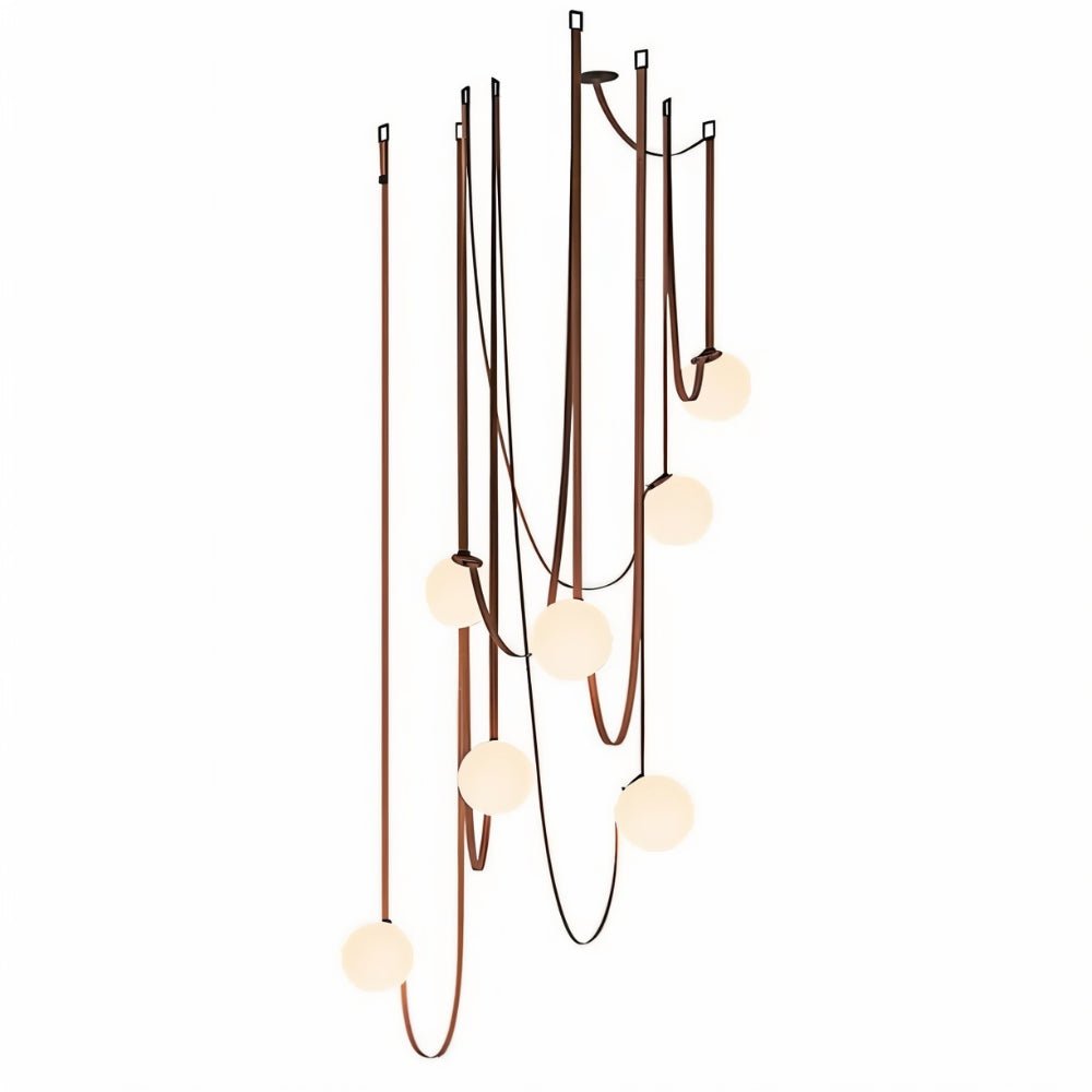 Leo Leather Glass Chandelier