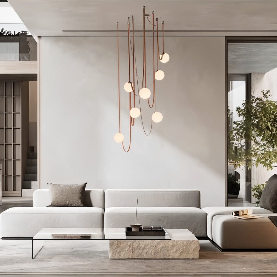 Leo Leather Glass Chandelier