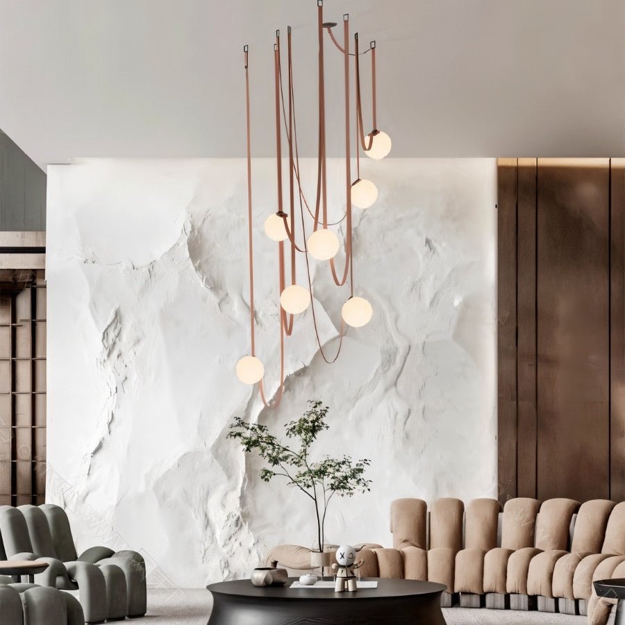 Leo Leather Glass Chandelier