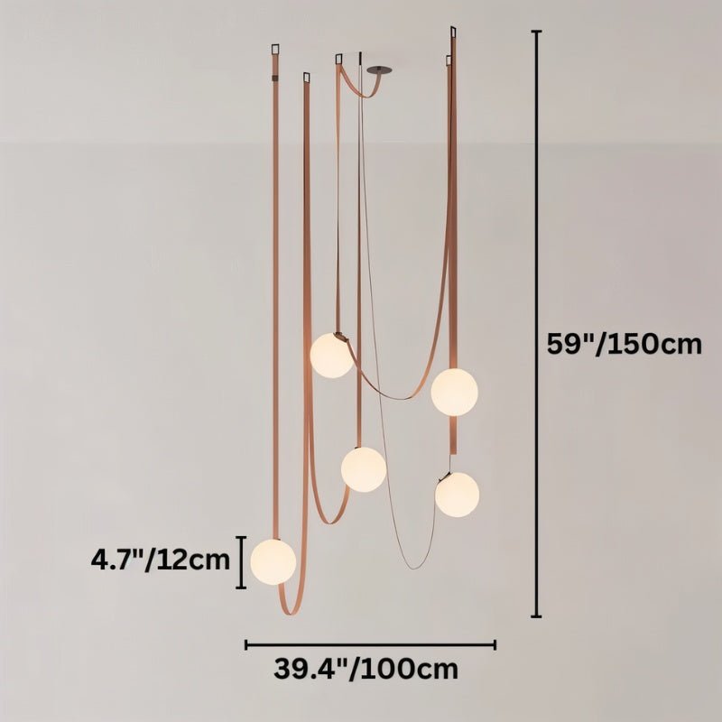 Leo Leather Glass Chandelier