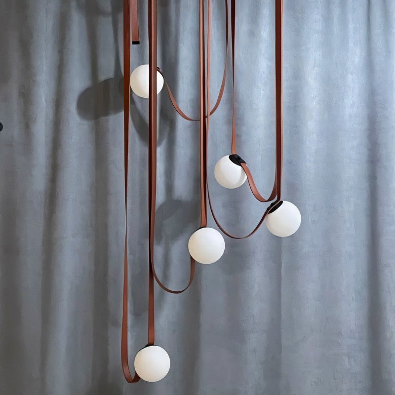 Leo Leather Glass Chandelier