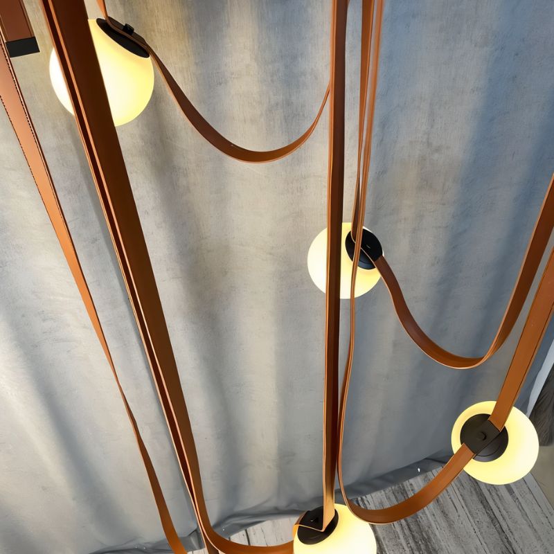 Leo Leather Glass Chandelier