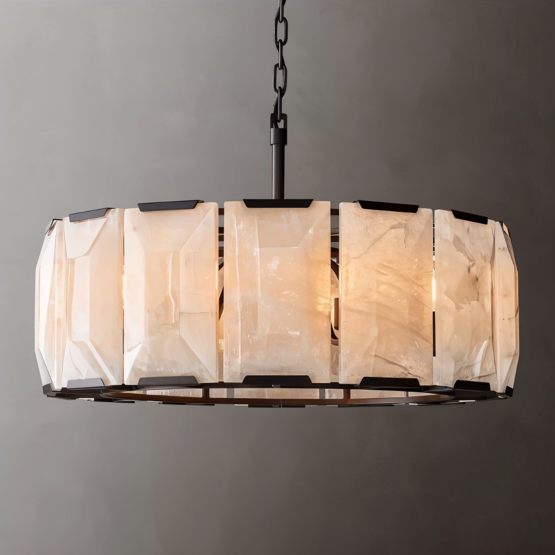 Chace Round Alabaster Chandelier
